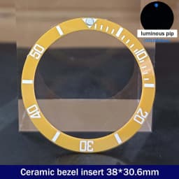 Sloping 38mm*30.6mm Ceramic Bezel GMT and Diving Watch Insert For 40mm Mens Watch Replace Watch Face Watch Bezel Inserts
