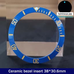 Sloping 38mm*30.6mm Ceramic Bezel GMT and Diving Watch Insert For 40mm Mens Watch Replace Watch Face Watch Bezel Inserts