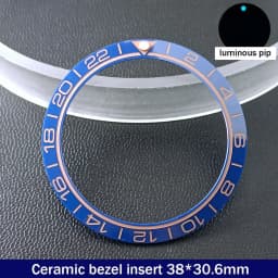 Sloping 38mm*30.6mm Ceramic Bezel GMT and Diving Watch Insert For 40mm Mens Watch Replace Watch Face Watch Bezel Inserts