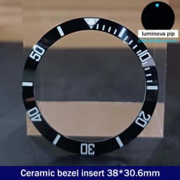 Sloping 38mm*30.6mm Ceramic Bezel GMT and Diving Watch Insert For 40mm Mens Watch Replace Watch Face Watch Bezel Inserts