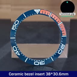 Sloping 38mm*30.6mm Ceramic Bezel GMT and Diving Watch Insert For 40mm Mens Watch Replace Watch Face Watch Bezel Inserts