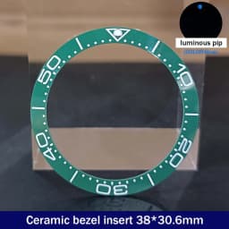 Sloping 38mm*30.6mm Ceramic Bezel GMT and Diving Watch Insert For 40mm Mens Watch Replace Watch Face Watch Bezel Inserts