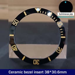 Sloping 38mm*30.6mm Ceramic Bezel GMT and Diving Watch Insert For 40mm Mens Watch Replace Watch Face Watch Bezel Inserts