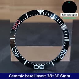 Sloping 38mm*30.6mm Ceramic Bezel GMT and Diving Watch Insert For 40mm Mens Watch Replace Watch Face Watch Bezel Inserts