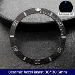 Sloping 38mm*30.6mm Ceramic Bezel GMT and Diving Watch Insert For 40mm Mens Watch Replace Watch Face Watch Bezel Inserts