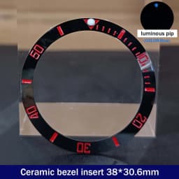Sloping 38mm*30.6mm Ceramic Bezel GMT and Diving Watch Insert For 40mm Mens Watch Replace Watch Face Watch Bezel Inserts
