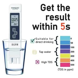 1PC White Digital Water Quality Tester TDS EC Meter Range 0 to 9990 Multifunctional Water Purity Temperature TEMP PPM Tester