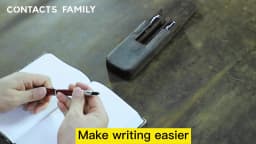 CONTACTS FAMILY Genuine Leather 3 Slots Pen Case With Removable Pen Tray Holder Pencil Case Men Woman Girls Office School Pouch