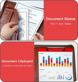 A4 Multifunctional Conference Folder Business Stationery Folder Leather Contract File Folders Zippered Organizer Card Holder