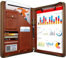 A4 Multifunctional Conference Folder Business Stationery Folder Leather Contract File Folders Zippered Organizer Card Holder