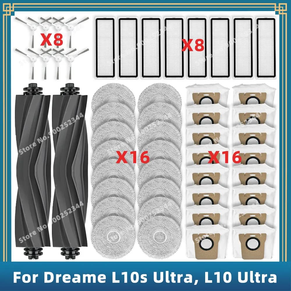 Compatible For ( Dreame L10s Ultra / L10 Ultra ) Replacement Parts Accessories Roller Side Brush Hepa Filter Mop Cloth Dust Bag