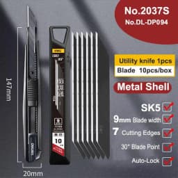 Deli Utility Knife 9mm Pocket Knife Box Cutter Retractable Blade for Office Home School Stationery Supplies Paper Craft Knives