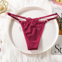 BANNIROU 1Pcs Lace G-string Women's Underwear Sexy Bow Transparent Low-Rise Panties Woman Intimates Female Thongs Lingerie