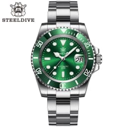 SD1953 STEELDIVE Brand Ceramic Bezel 41mm Steeldive 30ATM Water Resistant NH35 Automatic Mens Dive Watch with Milled Clasp