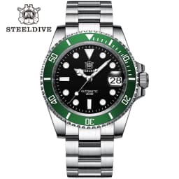 SD1953 STEELDIVE Brand Ceramic Bezel 41mm Steeldive 30ATM Water Resistant NH35 Automatic Mens Dive Watch with Milled Clasp
