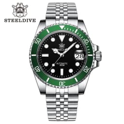 SD1953 STEELDIVE Brand Ceramic Bezel 41mm Steeldive 30ATM Water Resistant NH35 Automatic Mens Dive Watch with Milled Clasp