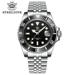 SD1953 STEELDIVE Brand Ceramic Bezel 41mm Steeldive 30ATM Water Resistant NH35 Automatic Mens Dive Watch with Milled Clasp