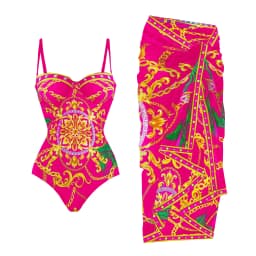 Push Up One Piece Swimsuit With Cover Up Sexy Swimwear Women 2025 Printed Swim Suits Female Bikinis Sliming Bodysuit Beachwear