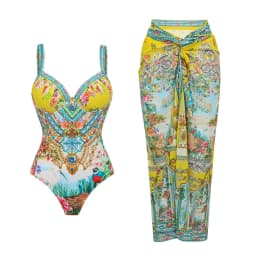 Push Up One Piece Swimsuit With Cover Up Sexy Swimwear Women 2025 Printed Swim Suits Female Bikinis Sliming Bodysuit Beachwear