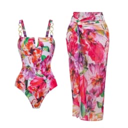 Push Up One Piece Swimsuit With Cover Up Sexy Swimwear Women 2025 Printed Swim Suits Female Bikinis Sliming Bodysuit Beachwear