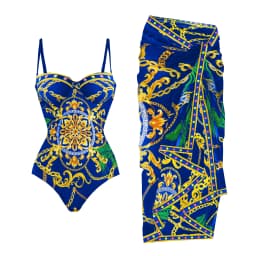 Push Up One Piece Swimsuit With Cover Up Sexy Swimwear Women 2025 Printed Swim Suits Female Bikinis Sliming Bodysuit Beachwear