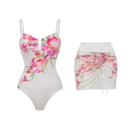 Push Up One Piece Swimsuit With Cover Up Sexy Swimwear Women 2025 Printed Swim Suits Female Bikinis Sliming Bodysuit Beachwear