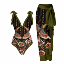 Push Up One Piece Swimsuit With Cover Up Sexy Swimwear Women 2025 Printed Swim Suits Female Bikinis Sliming Bodysuit Beachwear