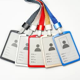 1 PC Aluminum Alloy Work ID Badge Clip Double Sided Transparent Metal Card Bag Cardholder For ID Card Student Card No Lanyard