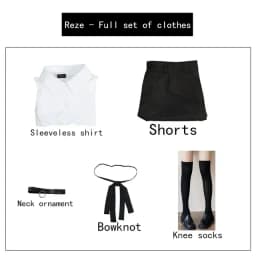 Anime Chainsaw Man Reze Cosplay Chainsaw Woman Cosplay Costume Bomb Shirt Outfits Tie Short Neck Reze Wig Halloween Clothing