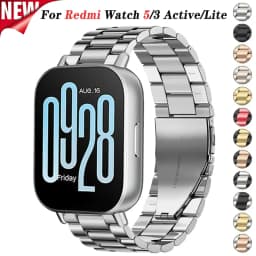 22mm Stainless Steel Strap for Redmi Watch 5 Active 5 Lite Metal Band for Xiaomi Redmi Watch 3 Active 3 Lite Bracelet Wristband