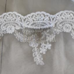 Mantilla Lace Wedding Veil Fingertip Length Veil Metal Comb