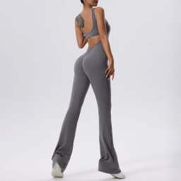 Sexy Gym Set Women Sport One-Piece Suit Yoga Suit Flared Pants Women Push Up Sports Jumpsuit Fitness Rompers Workout Bodysuits 