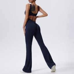 Sexy Gym Set Women Sport One-Piece Suit Yoga Suit Flared Pants Women Push Up Sports Jumpsuit Fitness Rompers Workout Bodysuits 