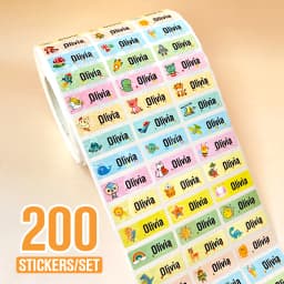 Waterproof Tag Self-adhesive Baby Name Sticker Custom Personalized Kindergarten Hebrew Label For Children School Stationery