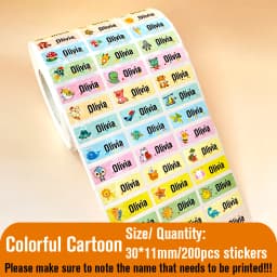 Waterproof Tag Self-adhesive Baby Name Sticker Custom Personalized Kindergarten Hebrew Label For Children School Stationery