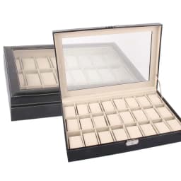 DELESYS Classic Style Multi-Positions Environmental Protection Leather Watch Display Box Multi-Slot Jewelry Watch Storage Case
