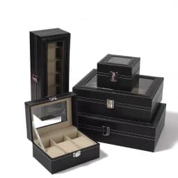 DELESYS Classic Style Multi-Positions Environmental Protection Leather Watch Display Box Multi-Slot Jewelry Watch Storage Case