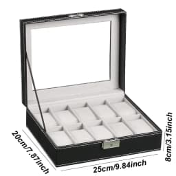 DELESYS Classic Style Multi-Positions Environmental Protection Leather Watch Display Box Multi-Slot Jewelry Watch Storage Case