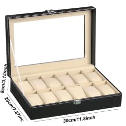 DELESYS Classic Style Multi-Positions Environmental Protection Leather Watch Display Box Multi-Slot Jewelry Watch Storage Case