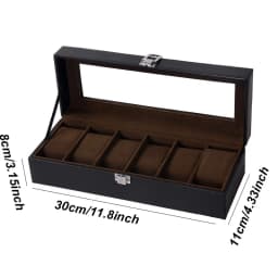 DELESYS Classic Style Multi-Positions Environmental Protection Leather Watch Display Box Multi-Slot Jewelry Watch Storage Case