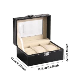 DELESYS Classic Style Multi-Positions Environmental Protection Leather Watch Display Box Multi-Slot Jewelry Watch Storage Case