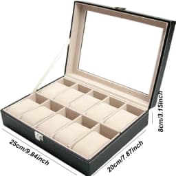 DELESYS Classic Style Multi-Positions Environmental Protection Leather Watch Display Box Multi-Slot Jewelry Watch Storage Case