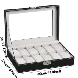 DELESYS Classic Style Multi-Positions Environmental Protection Leather Watch Display Box Multi-Slot Jewelry Watch Storage Case