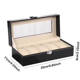 DELESYS Classic Style Multi-Positions Environmental Protection Leather Watch Display Box Multi-Slot Jewelry Watch Storage Case