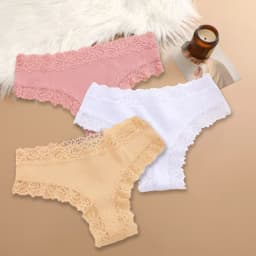 3Pcs/set Women Cotton Lace Panties Floral Intimate Underwear Trendy Patchwork Lace Briefs Female Soft Underpants Lingerie S-XL