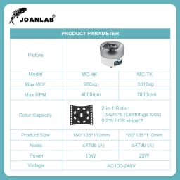 JOANLAB Mini Centrifuge Machine Pcr Plasma Centrifuge Lab Microcentrifuge 4000rpm 7000rpm For 0.2/1.5/2ml Centrifuge Tube