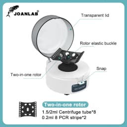 JOANLAB Mini Centrifuge Machine Pcr Plasma Centrifuge Lab Microcentrifuge 4000rpm 7000rpm For 0.2/1.5/2ml Centrifuge Tube
