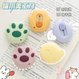 1 PC Cute Cartoon Cat Claw Retractable Paper Cutter Utility Knives Stationery for School Office Home