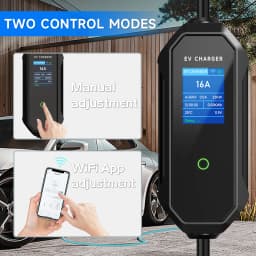 AFEEV Type 2 Portable EV Charger 11KW 16A 3Phase Wallbox IEC62196-2 EVSE Fast Charging Cable CEE Plug WIFI APP Bluetooth Control