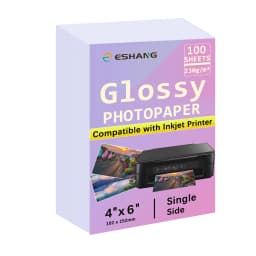 ESHANG 100 Sheets 4R Photo Paper, 230 GSM 4 X6 Premium Glossy Photo Paper Picture Paper Printer Brochure Paper
